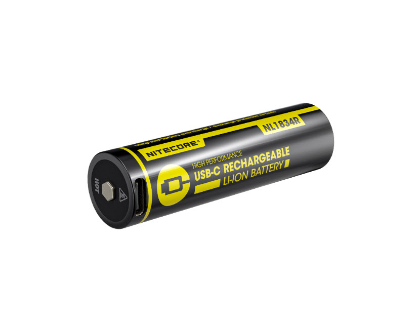 Afbeelding van Nitecore NL1834R Oplaadbare 18650 Li-Ion batterij 3400mAh met USB-C Poort